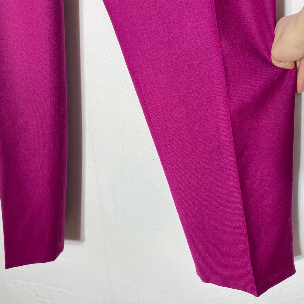 Vintage Gaytown Fuchsia Wool Pleated Front Trouser Pants 12 - Picture 11 of 16
